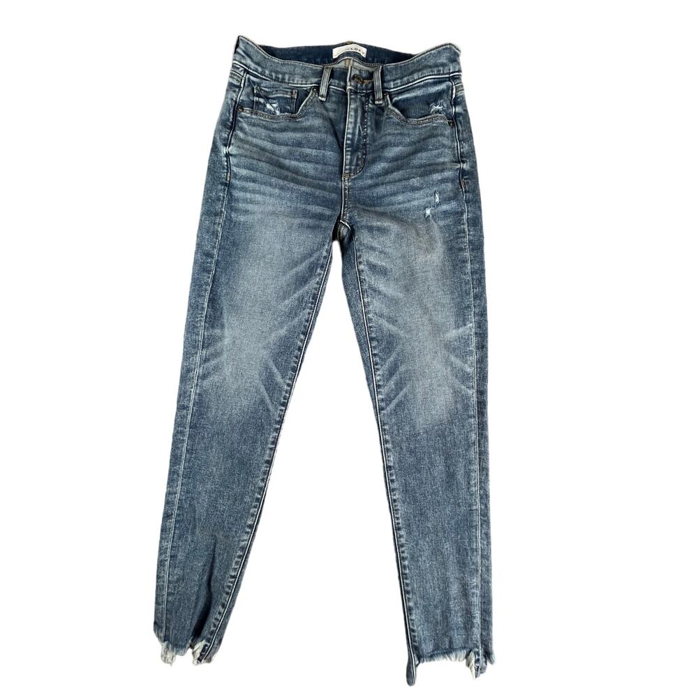 Ann Taylor LOFT Made And Loved Jeans Womens 26 / 2 Blue Skinny Ankle Distressed
